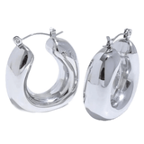 Large Silver hoops called Pamu