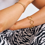 Gold Long Island circle link bracelet 