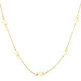 Gold necklace with star pendants on a white background