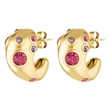 Multicoloured gemstone earrings 