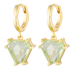 Light green Peridot Elizabethan style earrings in gold