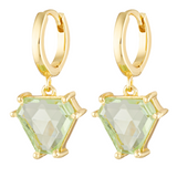 Light green Peridot Elizabethan style earrings in gold