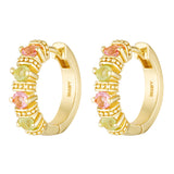 Solara Hoops - Pink Tourmaline and Peridot