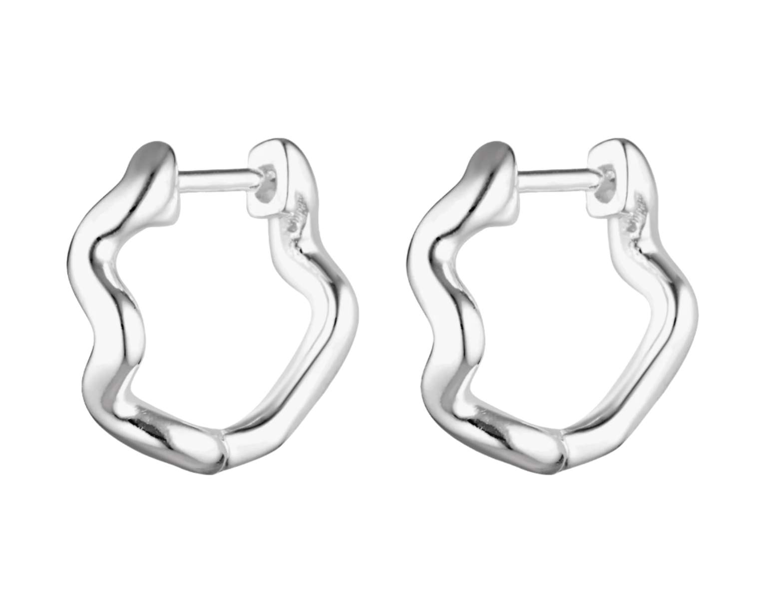 Sterling silver small wavy Grip Huggie