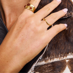 Rialto Ring in wavy gold stack