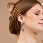 Ruben Drop Hoops in Silver 