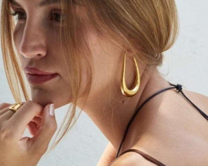 Ruben Drop Hoops in 18k gold fill