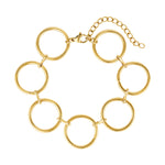 Large gold circle style bracelet