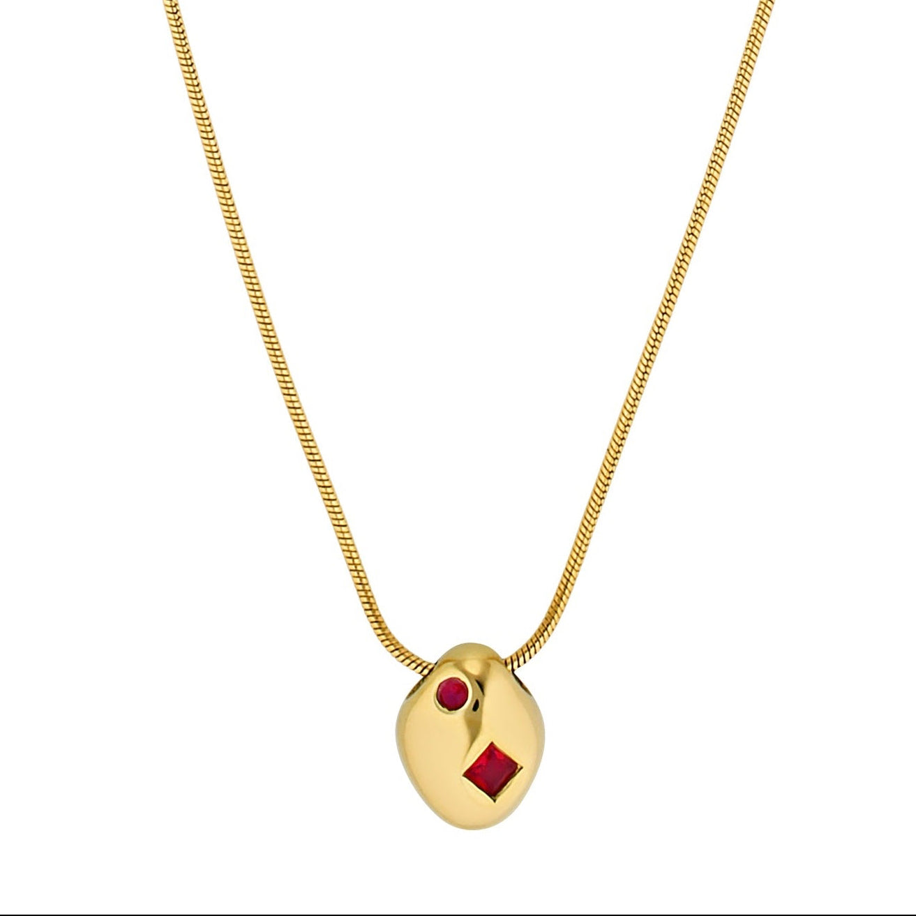 Negroni pendant necklace featuring garnet gemstones 