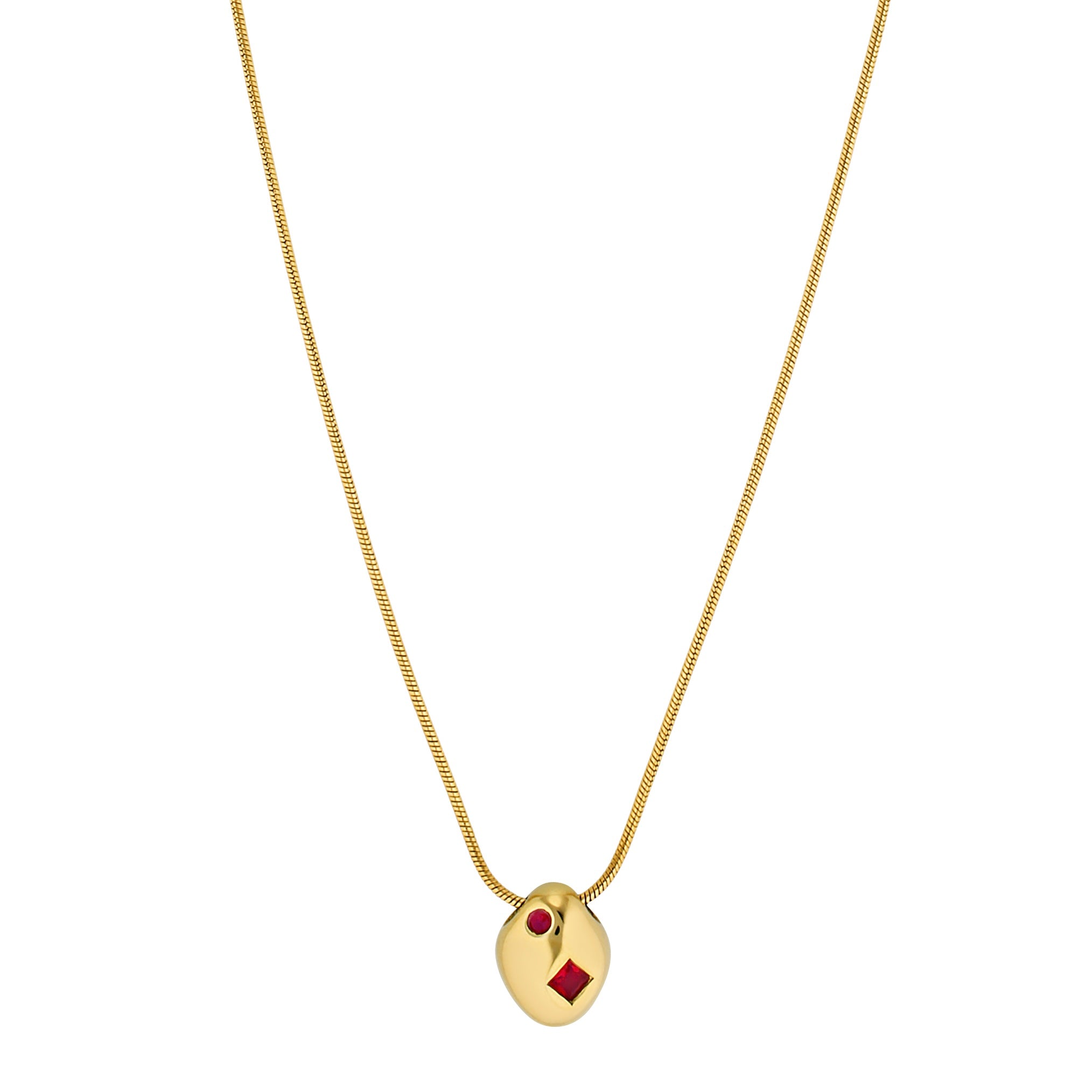 Negroni pendant necklace featuring garnet gemstones 