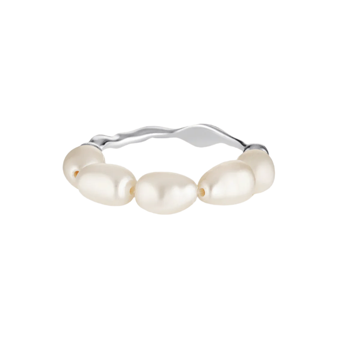 Silver and Pearl adjustable ring 