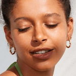 Small seed pearl and diamanté hoops 