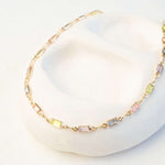 Rainbow necklace slim style gems