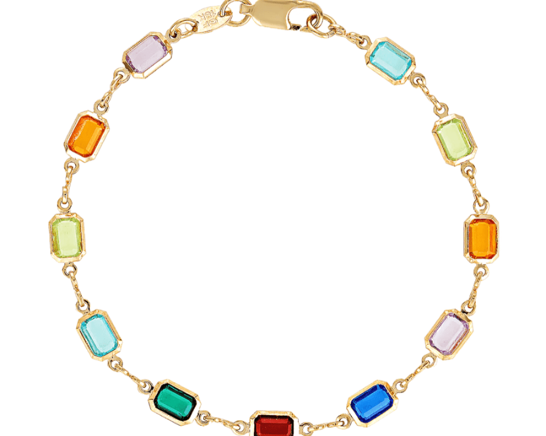 gold filled multicolour bracelet