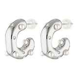 Akoya Hoops in silver and pearl