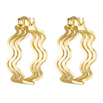 Wavy triple decker gold filled hoops