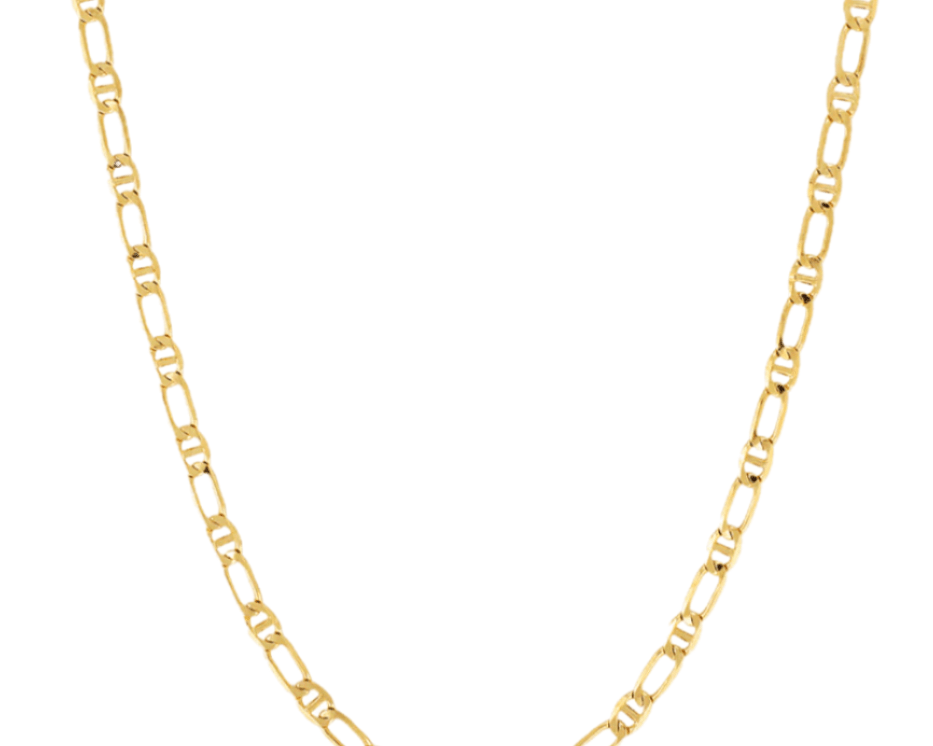 18k gold fill necklace with rectangle shaped links 