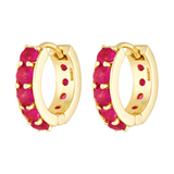 Pink Tourmaline and 18k gold vermeil hoops