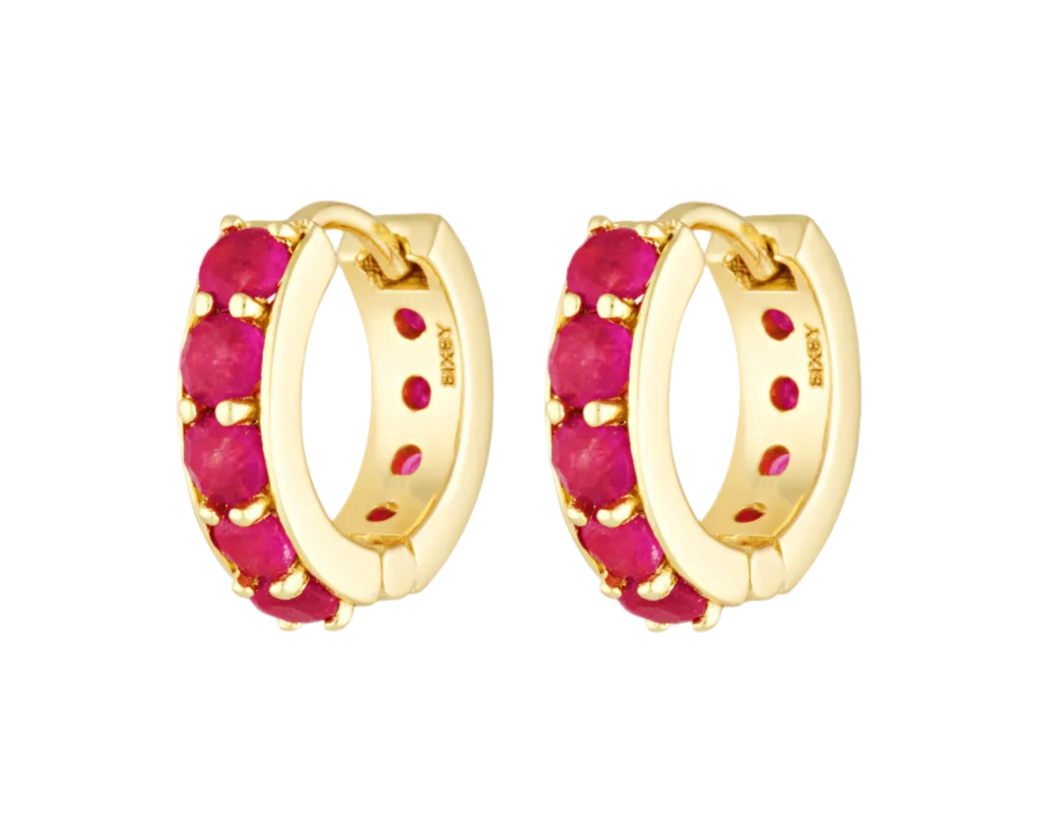 Pink Tourmaline and 18k gold vermeil hoops