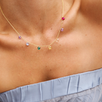 Dainty coloured crystal necklace 