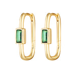 Green emerald Lucky Hoops