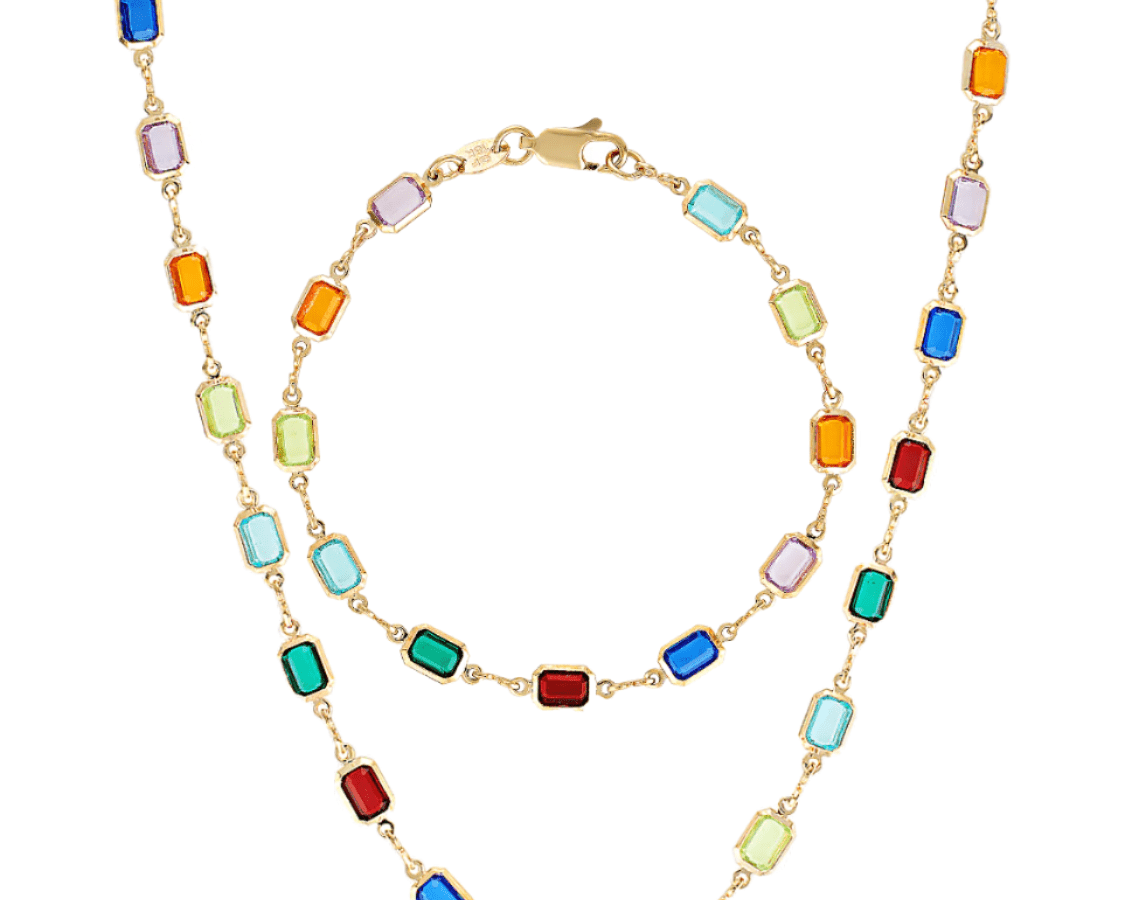 Bright coloured 18k Gold Fill necklace 