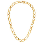 Gold chain necklace on a white background