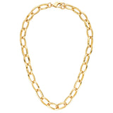 Gold chain necklace on a white background