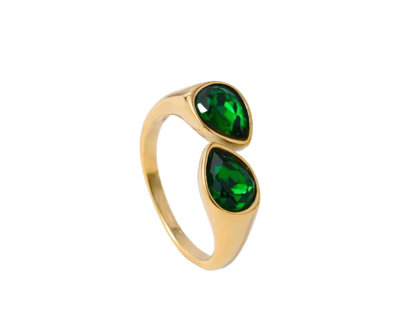 Emerald green gemstone ring n 14k gold fill 