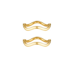 Two wavy gold stacking rings 