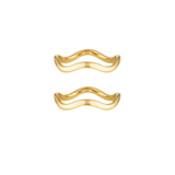 Two wavy gold stacking rings 