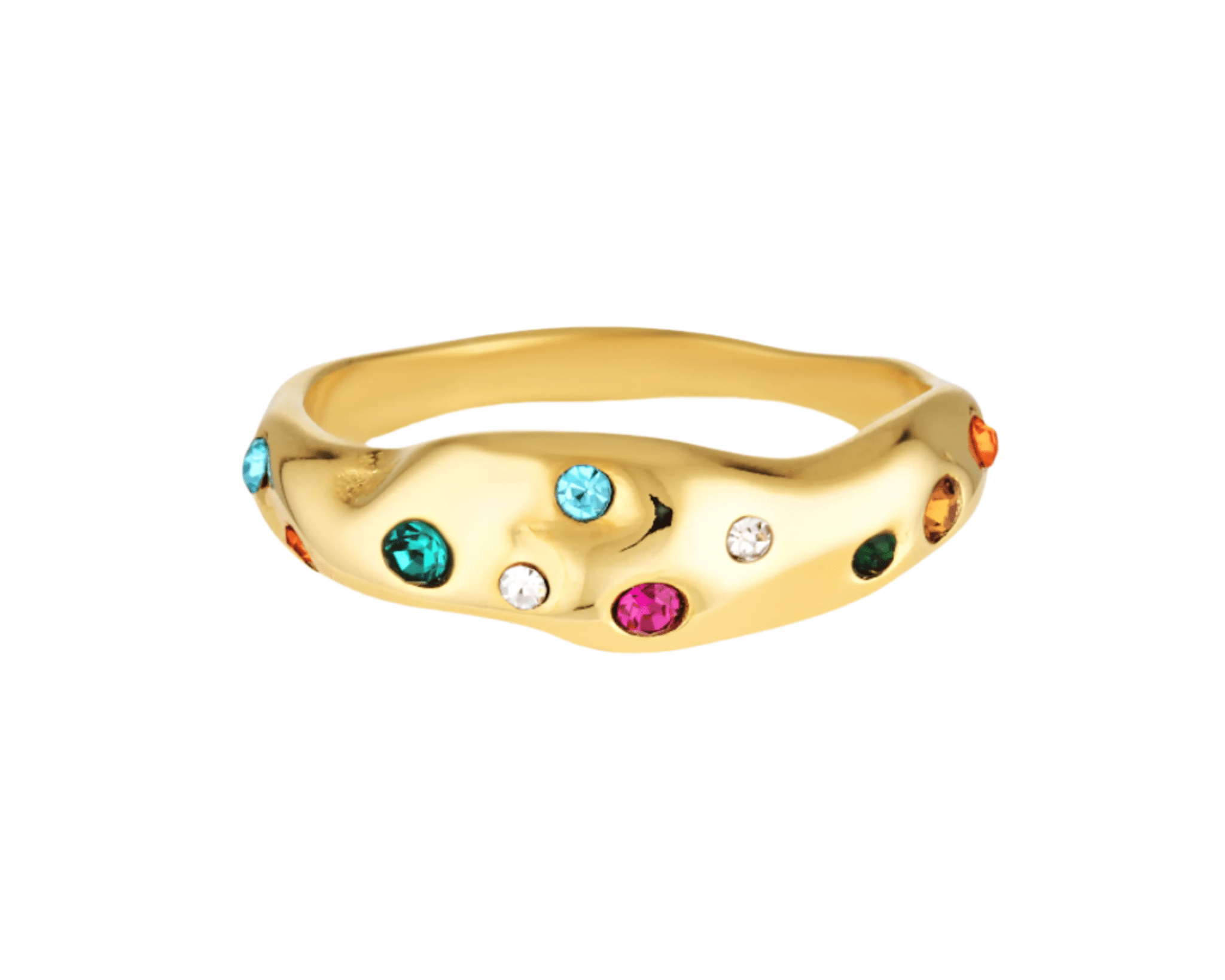 Bright multicoloured gemstone Bixby Ring 