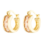 Beautiful rose pink coloured gemstone hoops