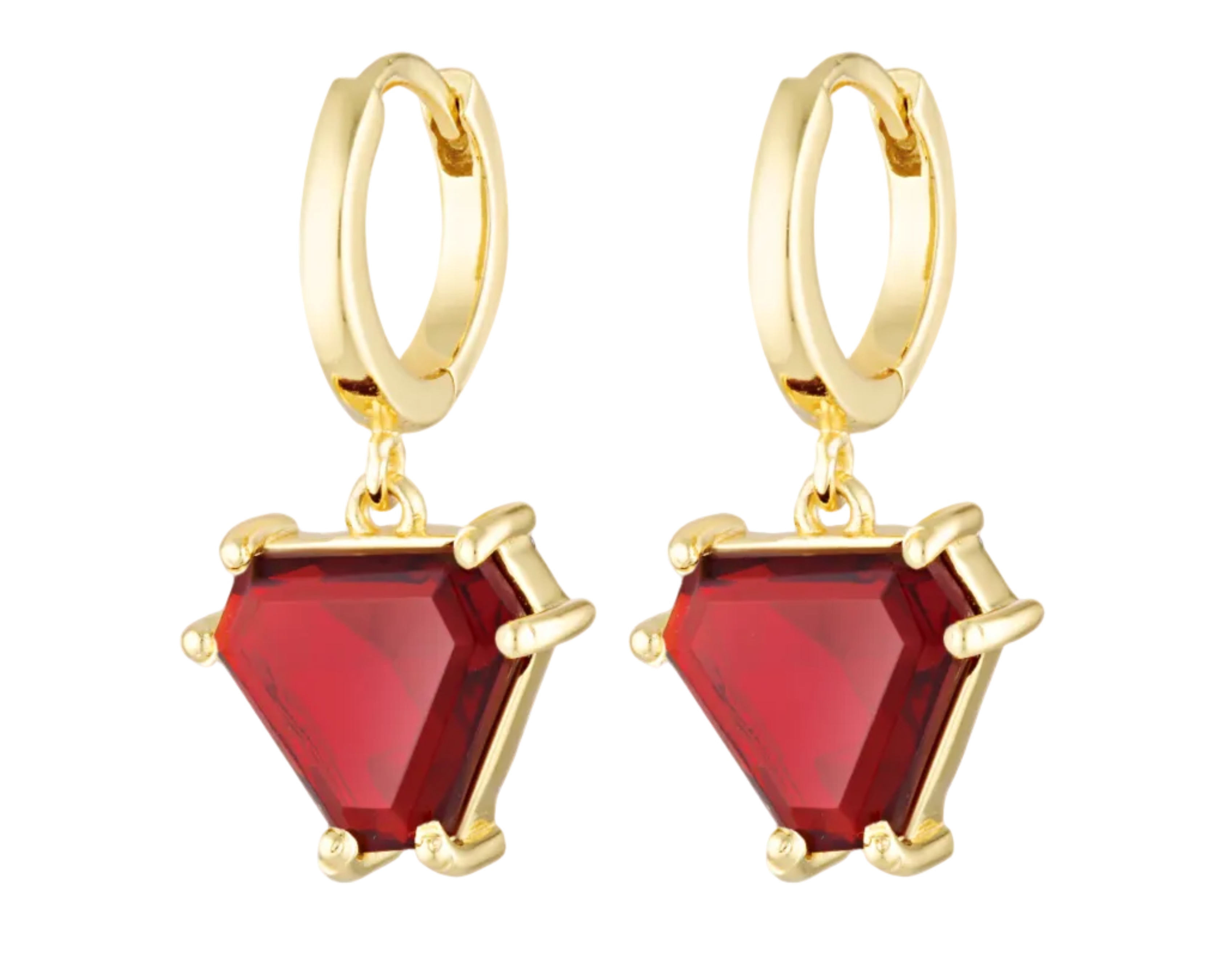 Marquise Ruby gemstone statement earrings 