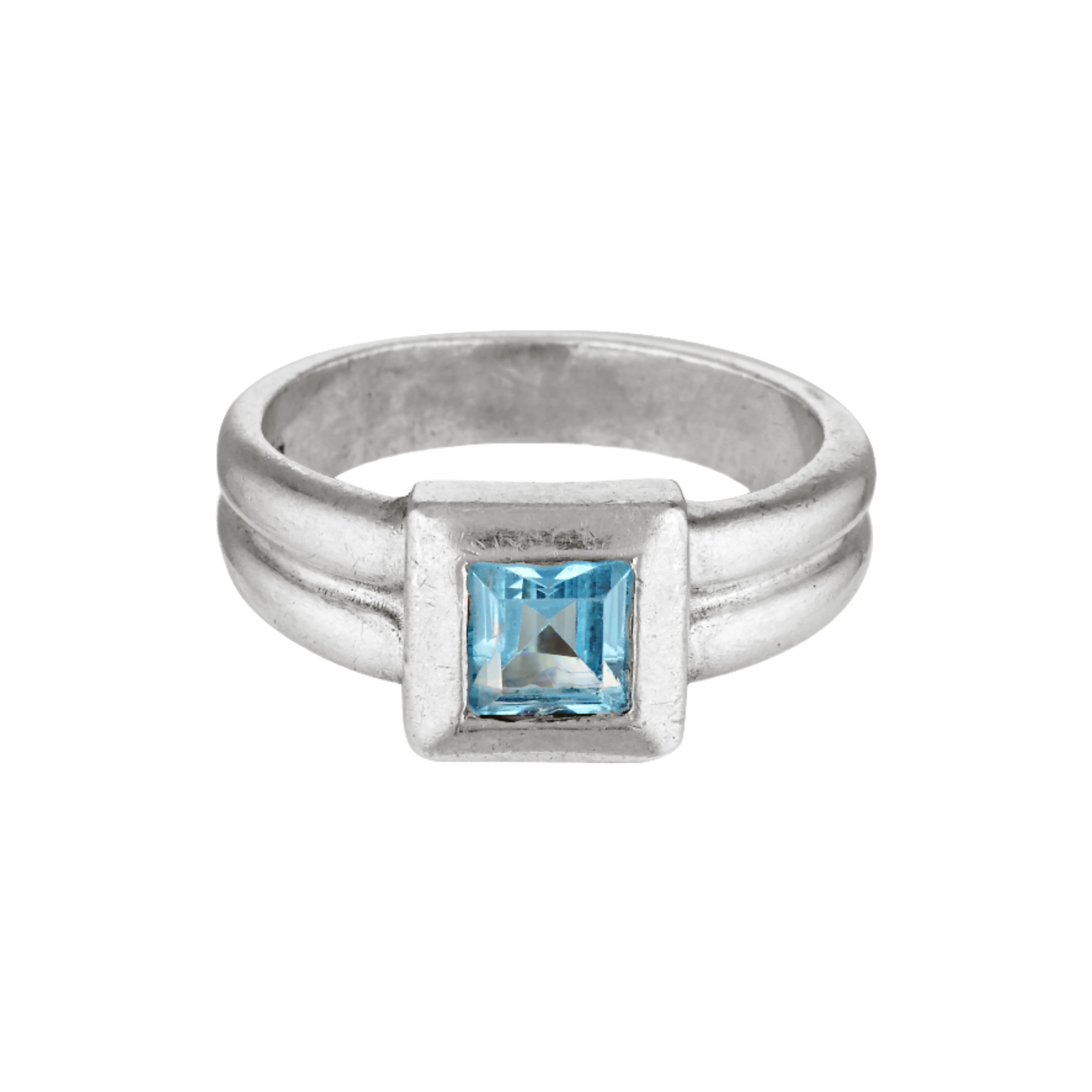 Antique silver Aquamarine ring
