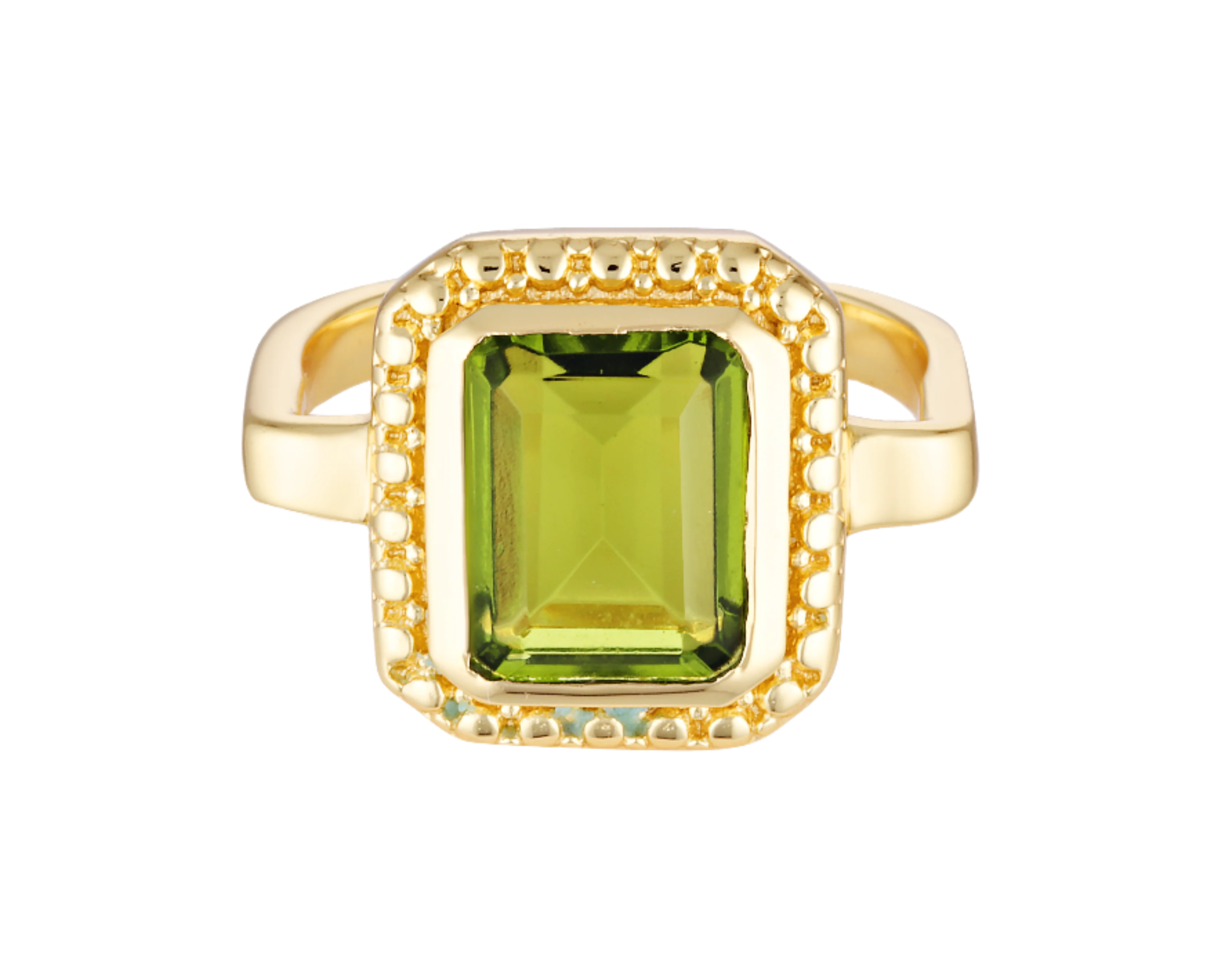 Peridot cocktail ring in 18k gold vermeil