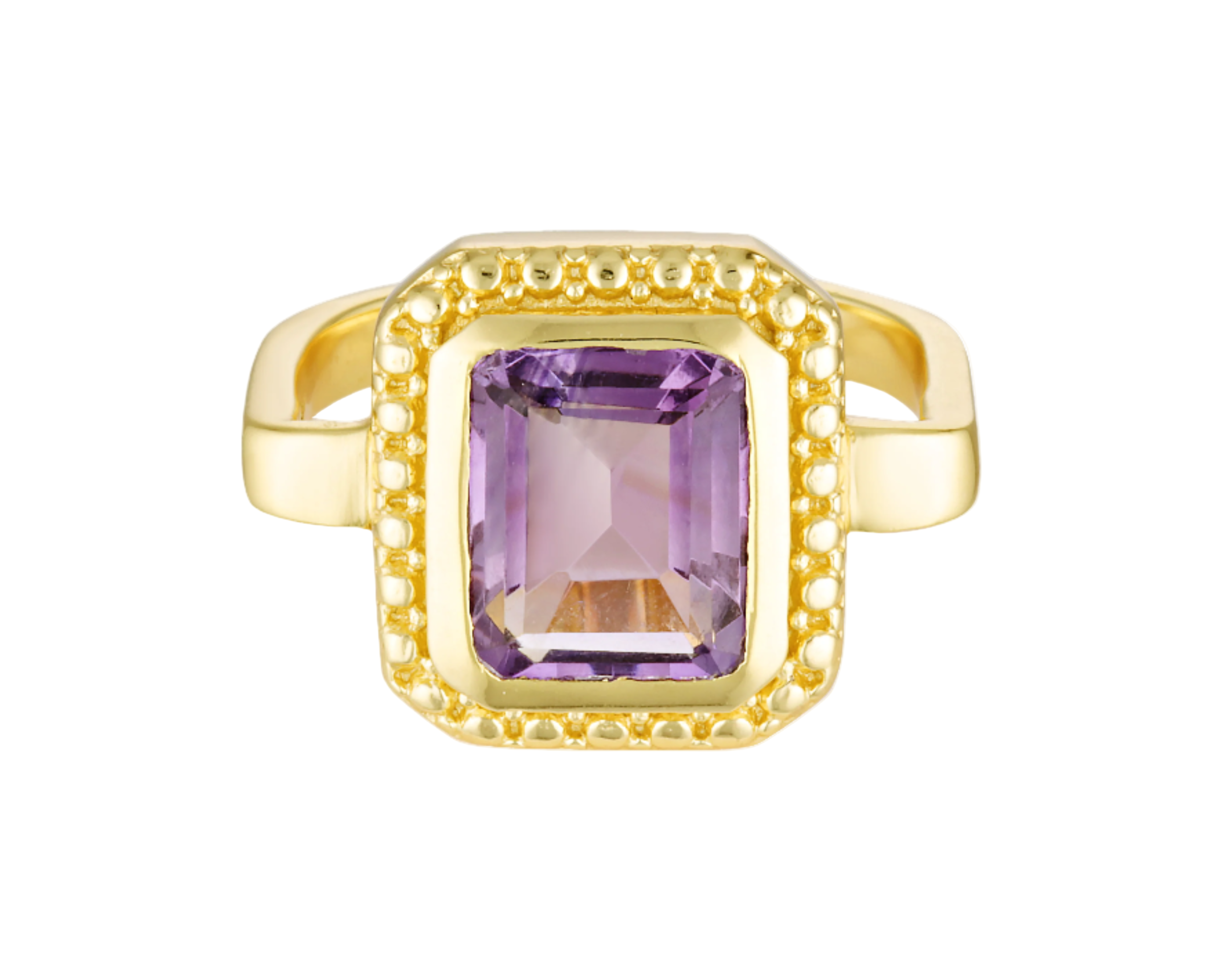 Amethyst Dauphine Ring in 18k Gold Vermeil 