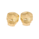 Vintage ribbed earrings in waterproof gold 