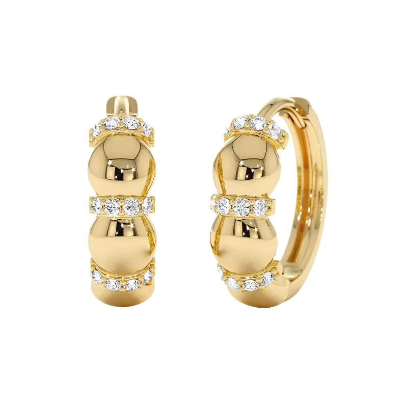 Small honey hoops with crystal gemstones