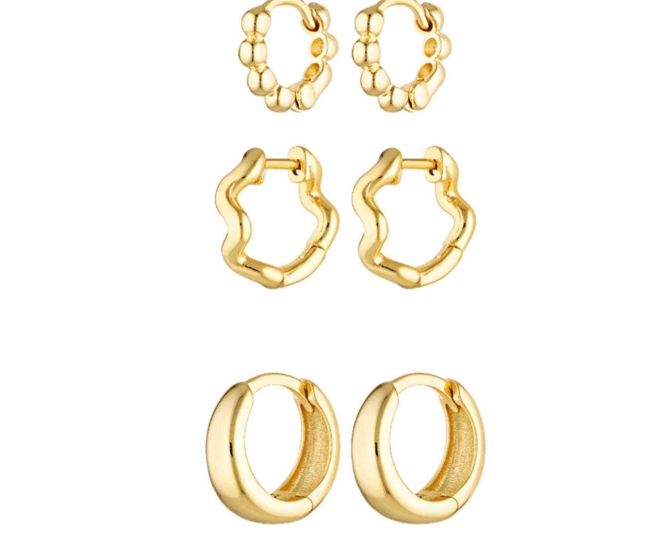 It Girl Stack - 18k Gold Fill huggie earring stack