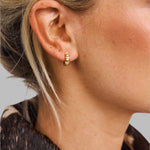 Honey Hoops in 18k gold and cubic zirconia