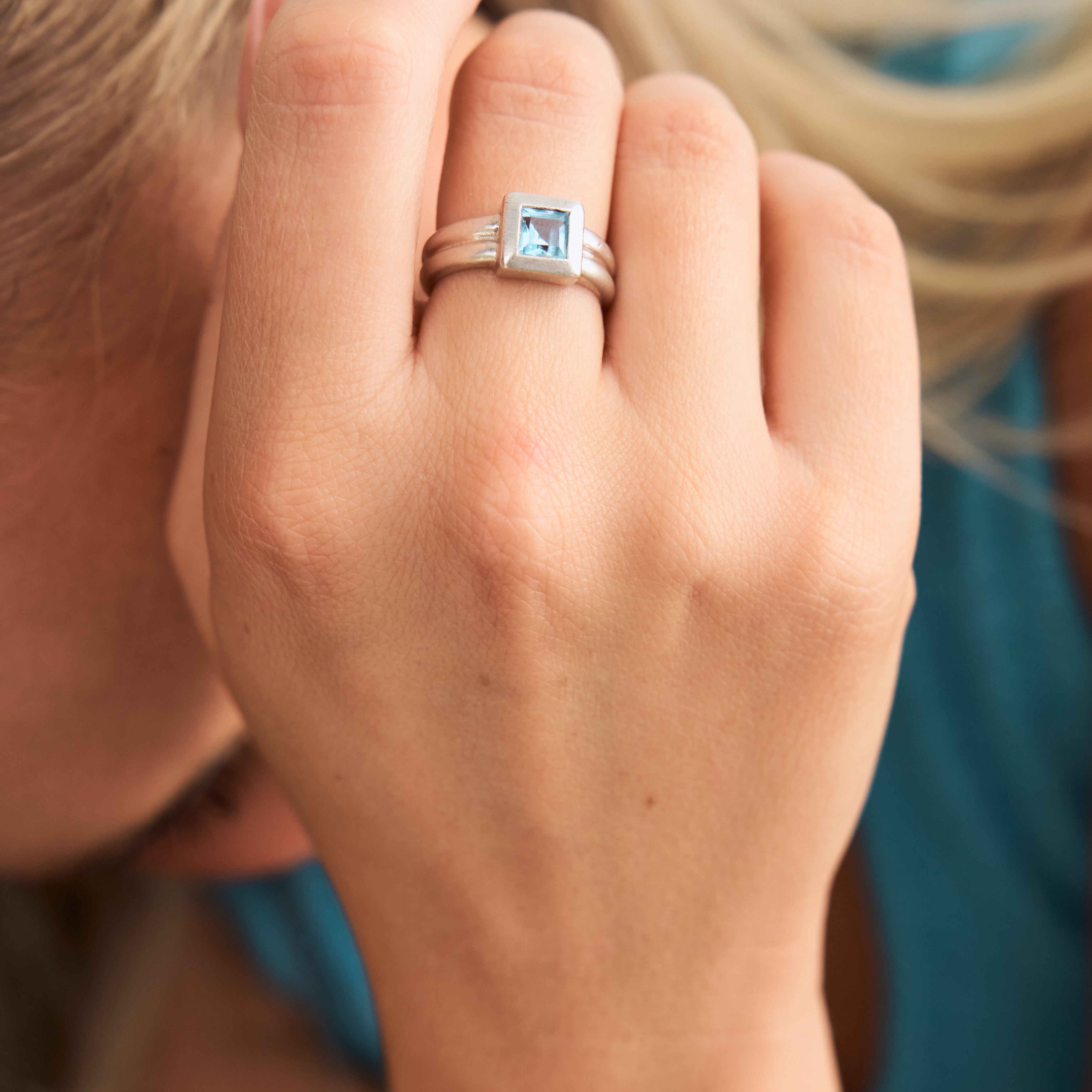 Sterling silver Art Deco style ring 