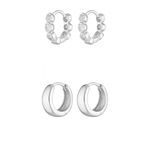 Sterling Silver huggies stack 