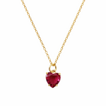 Ruby red heart shaped gem necklace 