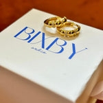 Honey Hoops in 14k gold vermeil with cubic zirconia 