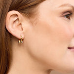 Gold vermeil hoops with sterling silver base 