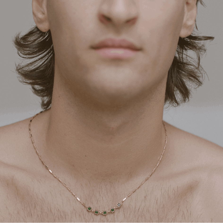 The Giska Necklace - waterproof green gemstone necklace