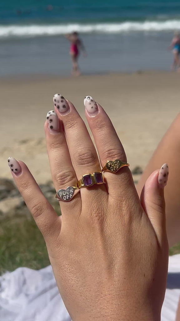 Video of fuck off ring on hand