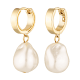 Freshwater Pearl drop hoop earrings