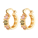 gold filled coloured gemstone hoop earring